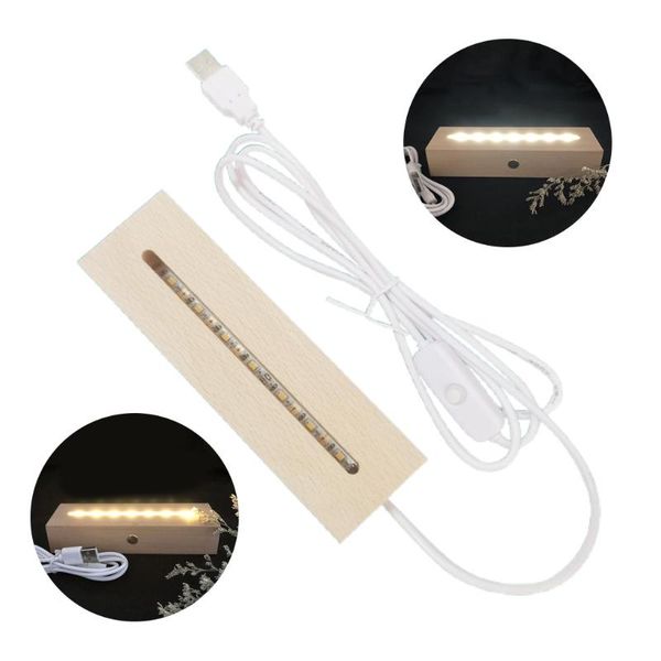 lamp holders & bases f1cd rectangle display pedestal led lights base crystal wooden lighted stand for glass