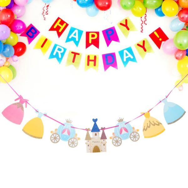 party decoration 3.5m bunting banner paper garland birthday for baby girls 
party decoration 3.5m bunting banner paper garland birthday for baby girls