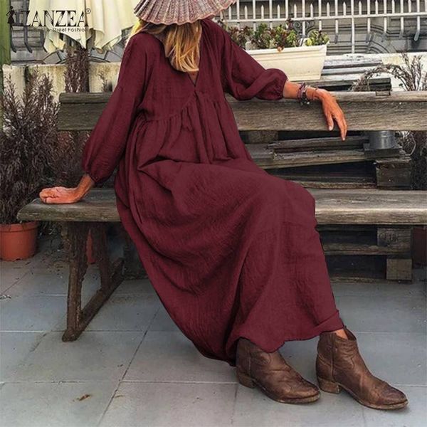 stylish puff sleeve v neck maxi long dress zanzea women autumn sundress female solid cotton linen dresses holiday vestido robe 7, Black;gray
stylish puff sleeve v neck maxi long dress zanzea women autumn sundress female solid cotton linen dresses holiday vestido robe 7, Black;gray