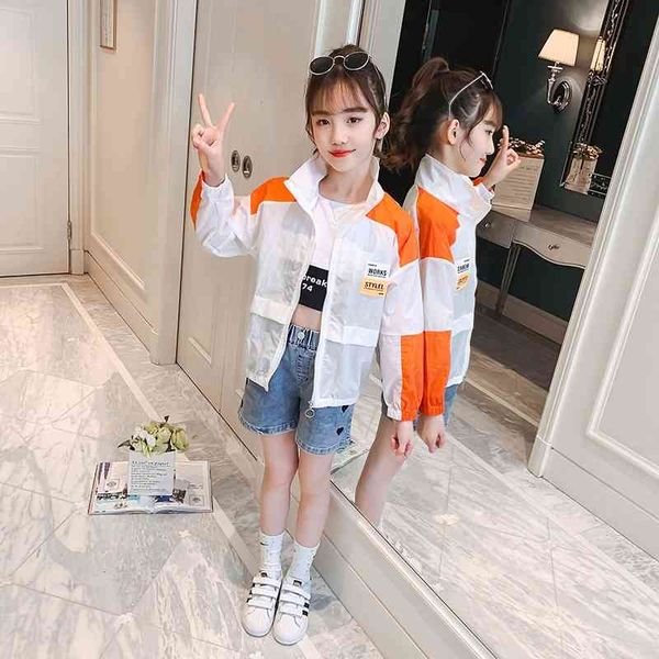 girls' clothing long sleeve korean loose 2021 new sunscreen shirt casual thin summer suit western style coat, White
girls' clothing long sleeve korean loose 2021 new sunscreen shirt casual thin summer suit western style coat, White