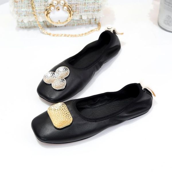 red square toe flats shoes women metal geometric decoration black genuine leather casual shoe
red square toe flats shoes women metal geometric decoration black genuine leather casual shoe