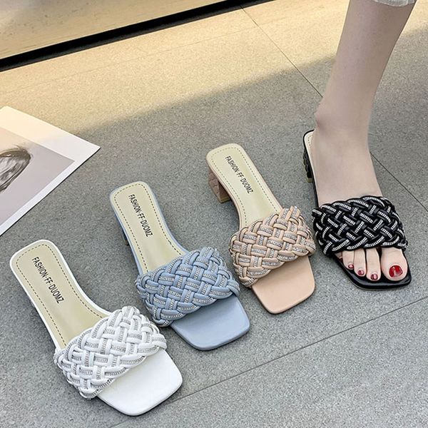 2021 women pumps solid thick heel 5cm new weave design summer fashion sandals open toe slippers heels luxury prom woman shoes mm, Black
2021 women pumps solid thick heel 5cm new weave design summer fashion sandals open toe slippers heels luxury prom woman shoes mm, Black