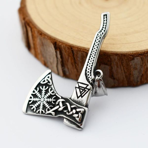 stainless steel viking axe pendant necklace nordic aegishjalmur rune amulet men's and women's titanium necklaces, Silver
stainless steel viking axe pendant necklace nordic aegishjalmur rune amulet men's and women's titanium necklaces, Silver