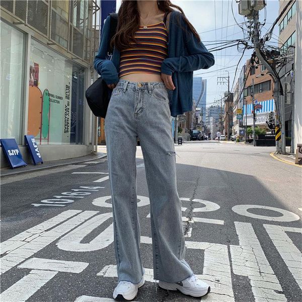 korea cut-edge feminine casual wide leg jean pants denim women fresh high waist slender all match full-length women's jeans, Blue
korea cut-edge feminine casual wide leg jean pants denim women fresh high waist slender all match full-length women's jeans, Blue
