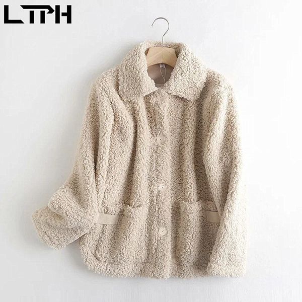 imitation lambswool solid color loose faux fur coat women jacket warm single breasted outwear winter 210427, Black
imitation lambswool solid color loose faux fur coat women jacket warm single breasted outwear winter 210427, Black