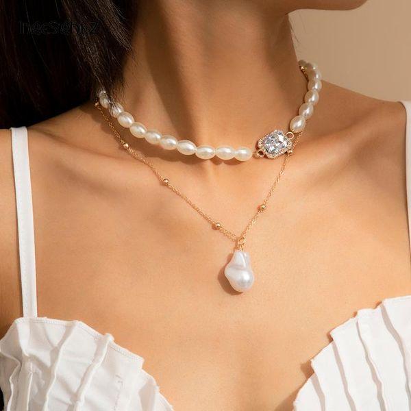 chains ingesight.z 2pcs/set imitation pearl chain rhinestone crystal choker necklaces multi layered baroque pendant jewelry, Silver
chains ingesight.z 2pcs/set imitation pearl chain rhinestone crystal choker necklaces multi layered baroque pendant jewelry, Silver