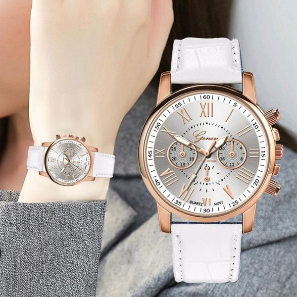 wristwatches womens watches women bracelet women's geneva roman numerals faux leather analog quartz watch, Slivery;brown
wristwatches womens watches women bracelet women's geneva roman numerals faux leather analog quartz watch, Slivery;brown
