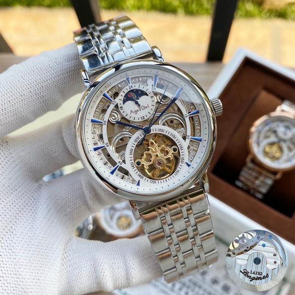 wristwatches men stainless steel automatic mechanical rose gold tourbillon moonphase skeleton sapphire watches limited, Slivery;brown
wristwatches men stainless steel automatic mechanical rose gold tourbillon moonphase skeleton sapphire watches limited, Slivery;brown