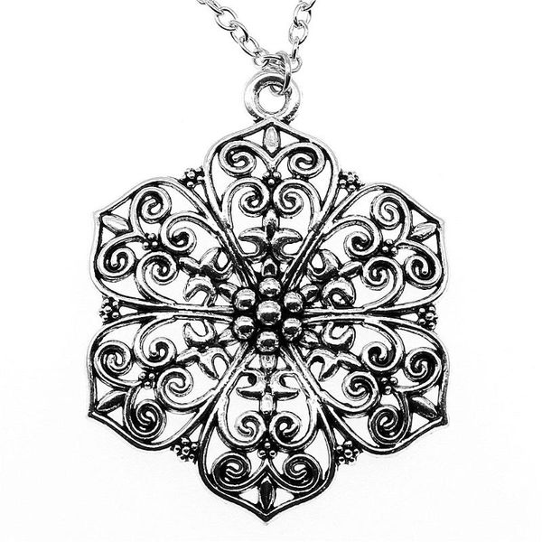 pendant necklaces 1 piece 66x52mm large hollow carved flower charms necklace for women drop supplier pendants female gift, Silver
pendant necklaces 1 piece 66x52mm large hollow carved flower charms necklace for women drop supplier pendants female gift, Silver