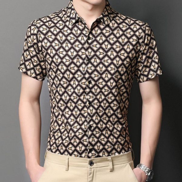 men's casual shirts checker printed summer mens fashion 2021 ice silk for elegant korean oversize clothing husband blouse loose cozy to, White;black
men's casual shirts checker printed summer mens fashion 2021 ice silk for elegant korean oversize clothing husband blouse loose cozy to, White;black