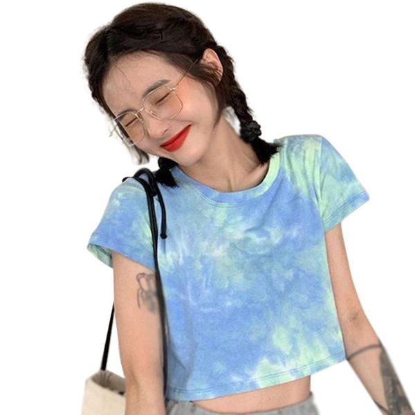 women's t-shirt summer arrival women tie dye short sleeve t shirts holiday club casual crop fashion print streetwear, White
women's t-shirt summer arrival women tie dye short sleeve t shirts holiday club casual crop fashion print streetwear, White