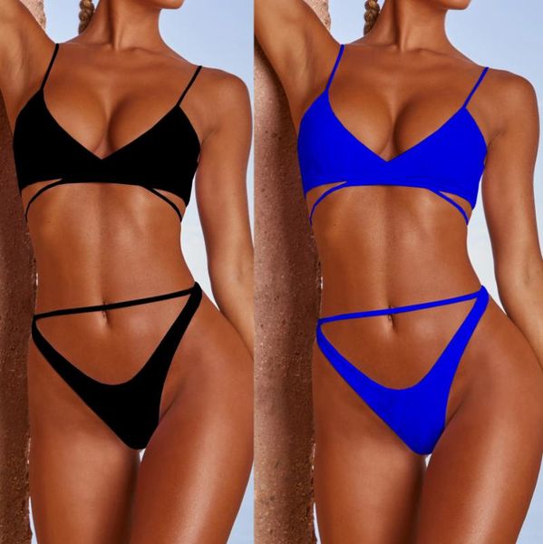 women's swimwear good price girl beach solid color bandage split swimsuit two piece bikini, White;black
women's swimwear good price girl beach solid color bandage split swimsuit two piece bikini, White;black