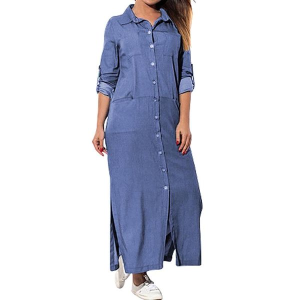 casual dresses summer women's pockets loose swing t-shirt dress long sleeve denim solid vestidos beach sundress robe femme, Black;gray
casual dresses summer women's pockets loose swing t-shirt dress long sleeve denim solid vestidos beach sundress robe femme, Black;gray