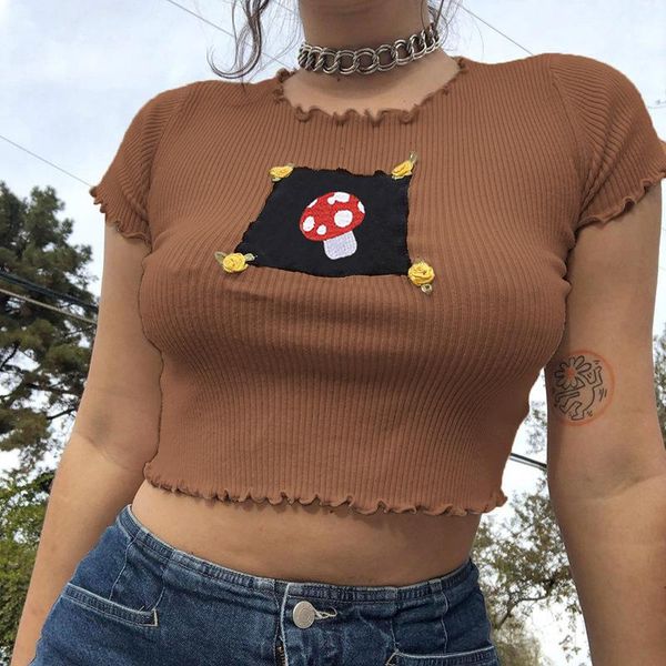 women's t-shirt women 2021 fashion patchwork mushroom embroidery t shirt sweet o neck short sleeve female shirts blusas chic, White
women's t-shirt women 2021 fashion patchwork mushroom embroidery t shirt sweet o neck short sleeve female shirts blusas chic, White