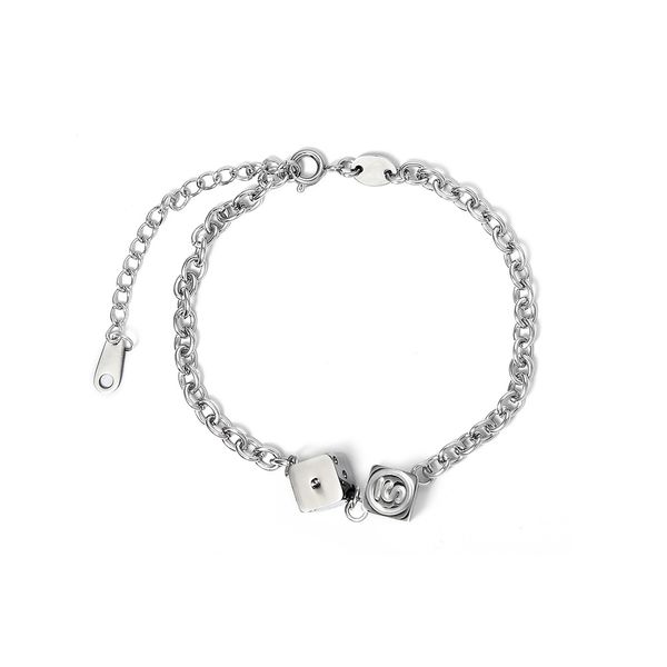 2021ss bracelet titanium steel chain silver letter dice original korean hip hop simple couple jewelry trend, Black
2021ss bracelet titanium steel chain silver letter dice original korean hip hop simple couple jewelry trend, Black
