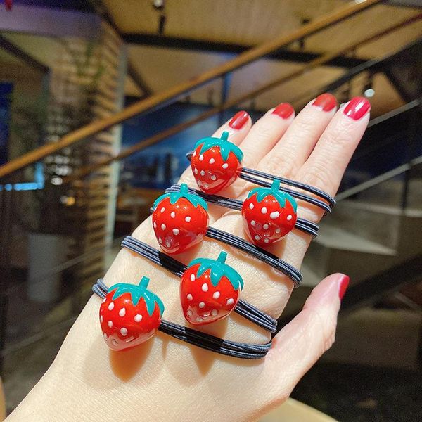 pcs elastic hair bands summer cute strawberry rubber rope tie girls women scrunchie ponytail holder accessories, Slivery;white 
pcs elastic hair bands summer cute strawberry rubber rope tie girls women scrunchie ponytail holder accessories, Slivery;white