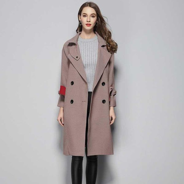 women's trench coats women houndstooth coat windbreaker swallow gird trenchcoat fashion spring autumn slim long overcoat with belt fema, Tan;black
women's trench coats women houndstooth coat windbreaker swallow gird trenchcoat fashion spring autumn slim long overcoat with belt fema, Tan;black