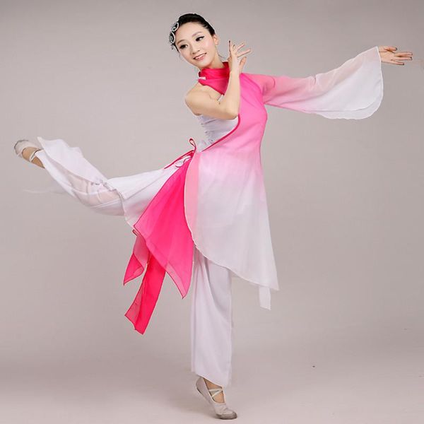 women performance costume fairy ancient classical gradient fan dance yangko chinese folk traditional chiffon dress stage wear, Black;red
women performance costume fairy ancient classical gradient fan dance yangko chinese folk traditional chiffon dress stage wear, Black;red