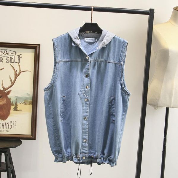 women's vests spring plus size women hooded denim fashion loose sleeveless long coat female clothing z8722, Black;white
women's vests spring plus size women hooded denim fashion loose sleeveless long coat female clothing z8722, Black;white