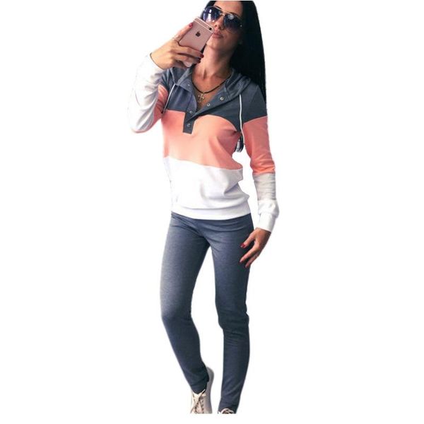 spring autumn sweat suit color block 2 sets woman long sleeve turtleneck elastic waist full pants female two sport piece dress, White
spring autumn sweat suit color block 2 sets woman long sleeve turtleneck elastic waist full pants female two sport piece dress, White