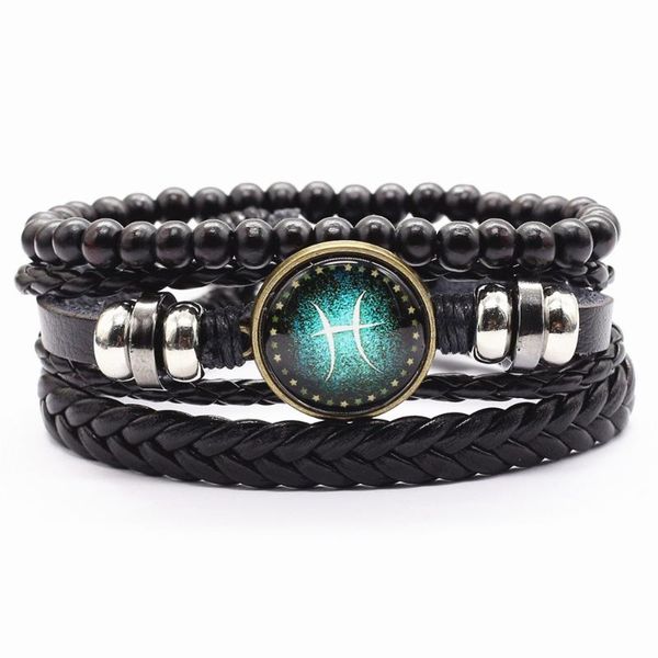 tennis 3 pcs/set 12 zodiacs pisces aries charm weave beads men leather bracelets for women homme femme male jewelry, Golden;silver
tennis 3 pcs/set 12 zodiacs pisces aries charm weave beads men leather bracelets for women homme femme male jewelry, Golden;silver