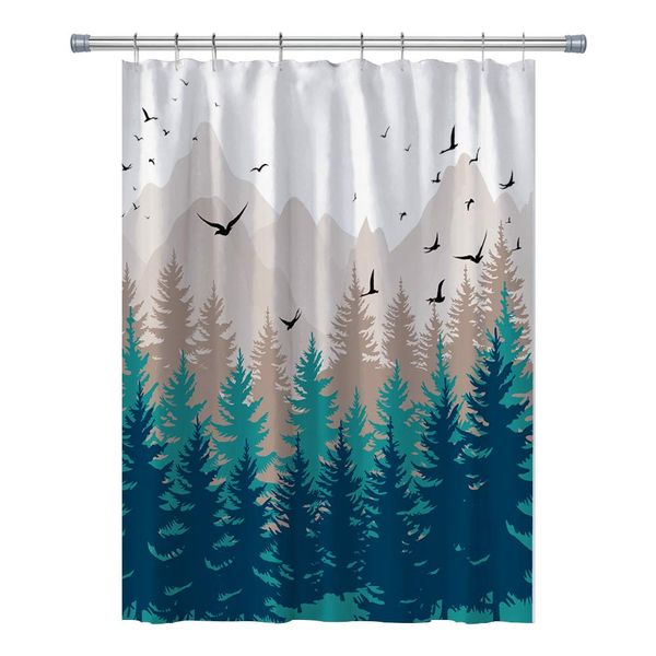 rv shower curtains for camper trailer forest fog mountain bird, cloth fabric bathroom decor set with hooks (blue grey, 47wx64h
rv shower curtains for camper trailer forest fog mountain bird, cloth fabric bathroom decor set with hooks (blue grey, 47wx64h