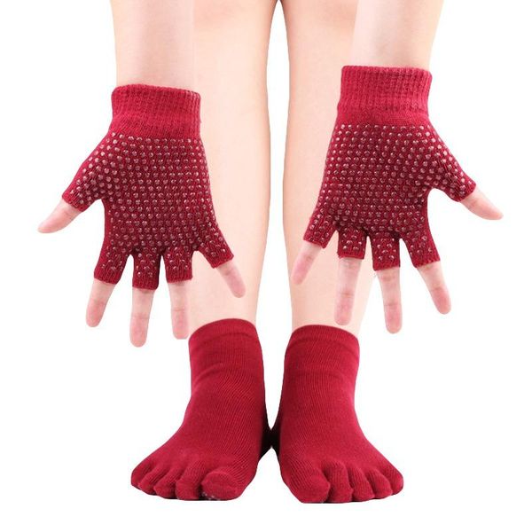sports socks 1 pair yoga toe nonslip gloves set full finger suit cotton sweat absorbing, Black
sports socks 1 pair yoga toe nonslip gloves set full finger suit cotton sweat absorbing, Black