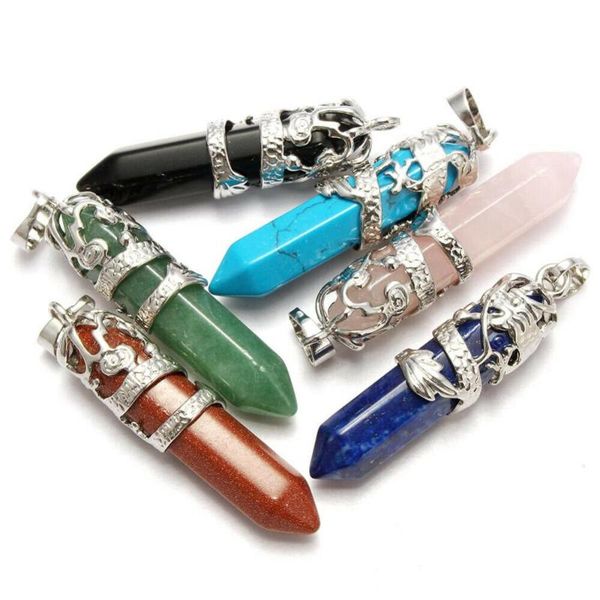 pendant necklaces hexagonal natural quartz crystal chakra healing point necklace jewelry for women men party gift, Silver
pendant necklaces hexagonal natural quartz crystal chakra healing point necklace jewelry for women men party gift, Silver