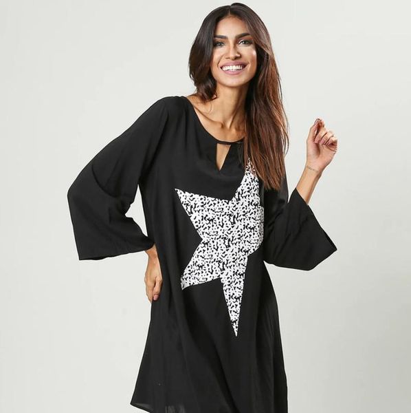 maternity dresses large size pregnant women summer loose five-pointed star embroidery stitching long-sleeved shirt dress cover belly casual, White
maternity dresses large size pregnant women summer loose five-pointed star embroidery stitching long-sleeved shirt dress cover belly casual, White