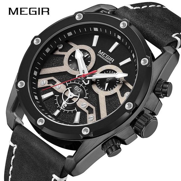 wristwatches megir men waterproof chronograph military male clock genuine leather strap business casual sport wristwatch, Slivery;brown
wristwatches megir men waterproof chronograph military male clock genuine leather strap business casual sport wristwatch, Slivery;brown