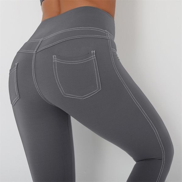 women leggings pocket seamless high waist fitness push up gym pants workout elasticity female imitate cowboy 210925, Black
women leggings pocket seamless high waist fitness push up gym pants workout elasticity female imitate cowboy 210925, Black
