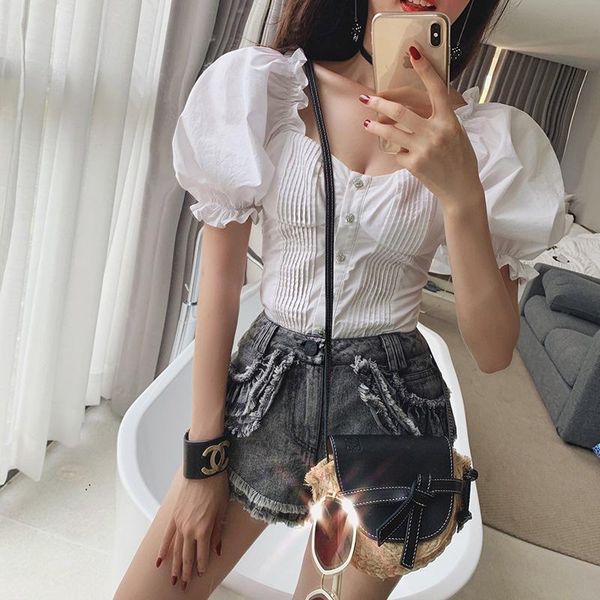 women's blouses & shirts puff sleevs chic fashion ins korean style solid white ruffles square collar simple going out sweet girl 2021
women's blouses & shirts puff sleevs chic fashion ins korean style solid white ruffles square collar simple going out sweet girl 2021