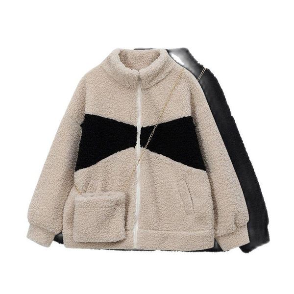 women's jackets 2021 autumn winter lamb wool plush jacket female korean bear stand-up collar fashion women clothing oversize clothes co, Black;brown
women's jackets 2021 autumn winter lamb wool plush jacket female korean bear stand-up collar fashion women clothing oversize clothes co, Black;brown