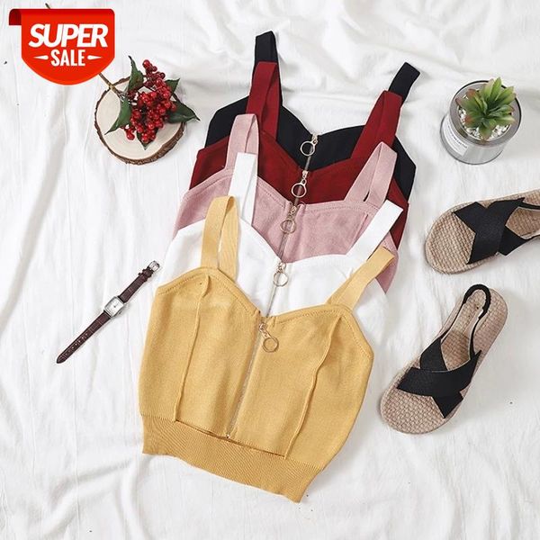 women crop club zipper knitting camisole with hole female tank ladies sleeveless solid simple women #ax13, White
women crop club zipper knitting camisole with hole female tank ladies sleeveless solid simple women #ax13, White