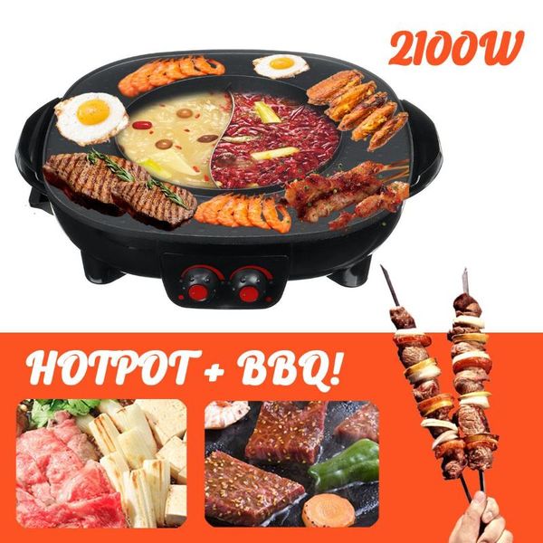 2in1 3in1 electric barbecue pot oven 220v 1300/2100w grill smokeless double machine bbq multifunctional cooker camp kitchen
2in1 3in1 electric barbecue pot oven 220v 1300/2100w grill smokeless double machine bbq multifunctional cooker camp kitchen