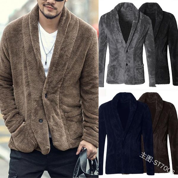 men's wool & blends men coat solid color viscose fiber plush long-sleeved suit collar warm flannel two button pockets autumn winter sli, Black
men's wool & blends men coat solid color viscose fiber plush long-sleeved suit collar warm flannel two button pockets autumn winter sli, Black