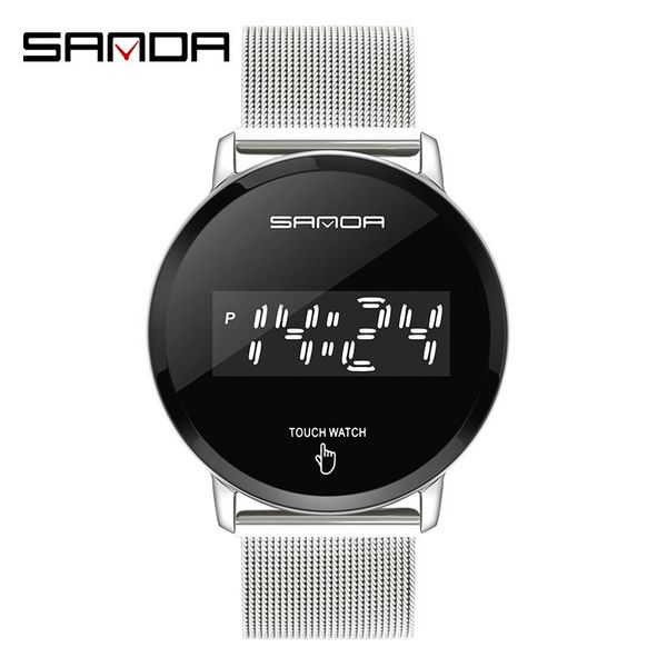 wristwatches sanda fashion men digital watch male touch screen led light display 5bar waterproof stainless steel strap erkek kol saati, Slivery;brown
wristwatches sanda fashion men digital watch male touch screen led light display 5bar waterproof stainless steel strap erkek kol saati, Slivery;brown