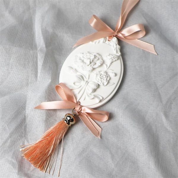interior decorations finru factory direct hanging scented oval ceramic rose flower oil diffuser car aroma pendant
interior decorations finru factory direct hanging scented oval ceramic rose flower oil diffuser car aroma pendant