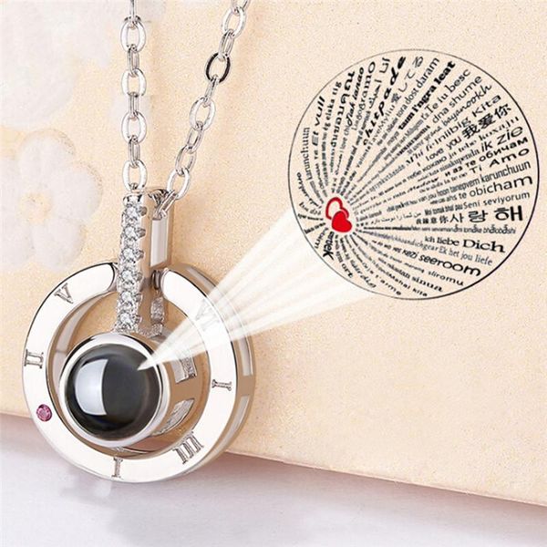 pendant necklaces rose 100 languages i love you projection necklace romantic memory wedding, Silver
pendant necklaces rose 100 languages i love you projection necklace romantic memory wedding, Silver