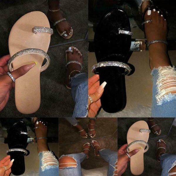 women summer flat bling slippers casual flip flops non-slip outdoor beach slides sandals soft female shoes plus size for girls, Black
women summer flat bling slippers casual flip flops non-slip outdoor beach slides sandals soft female shoes plus size for girls, Black