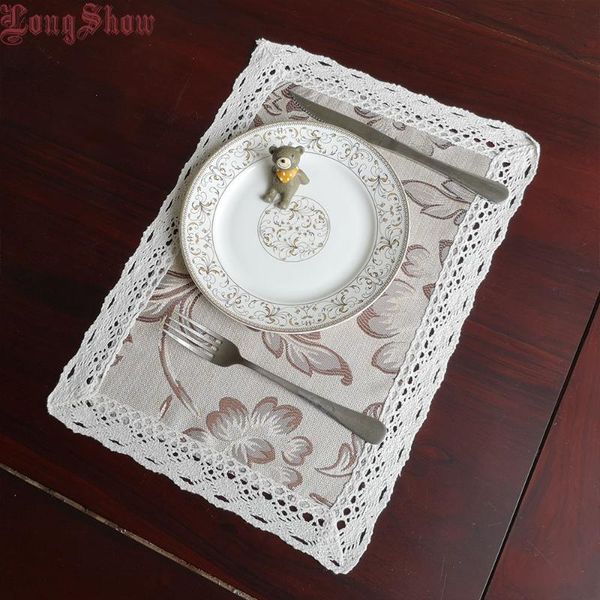 mats & pads 30x40cm grey color floral jacquard durable polyester fabric doliy vintage lace trim embroidered placemats
mats & pads 30x40cm grey color floral jacquard durable polyester fabric doliy vintage lace trim embroidered placemats