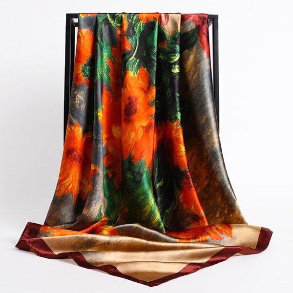 scarves fashion 90x90cm silk four seasons satin headcloth oil painting big kerchief luxury square sunscreen shawls, Blue;gray
scarves fashion 90x90cm silk four seasons satin headcloth oil painting big kerchief luxury square sunscreen shawls, Blue;gray