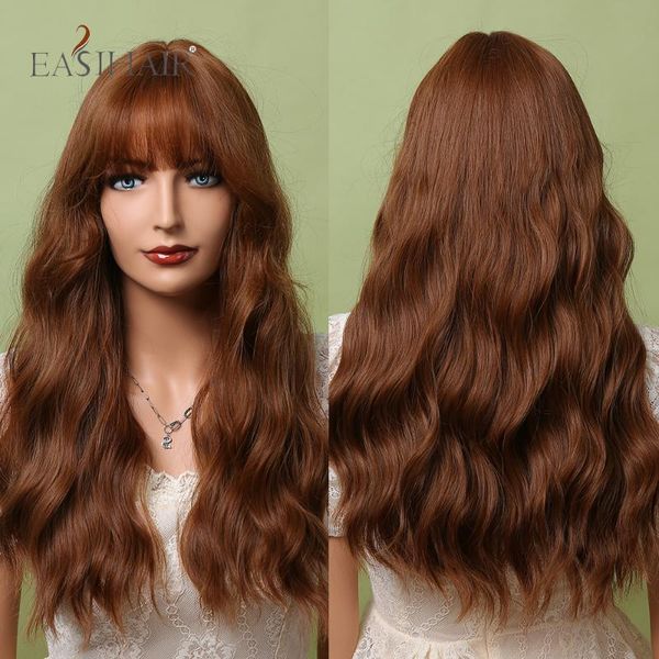 synthetic wigs easihair long deep wave brown with bangs curly hair for black women cosplay party daily heat resistant afro
synthetic wigs easihair long deep wave brown with bangs curly hair for black women cosplay party daily heat resistant afro