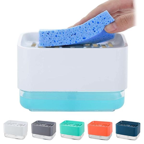 liquid soap dispenser multiful pump box kitchen dish press with sponge holder home cleaner container 330ml
liquid soap dispenser multiful pump box kitchen dish press with sponge holder home cleaner container 330ml