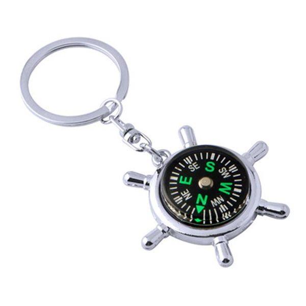 high-end keychain rudder compass creative car plated fashion key chain keychains, Silver
high-end keychain rudder compass creative car plated fashion key chain keychains, Silver