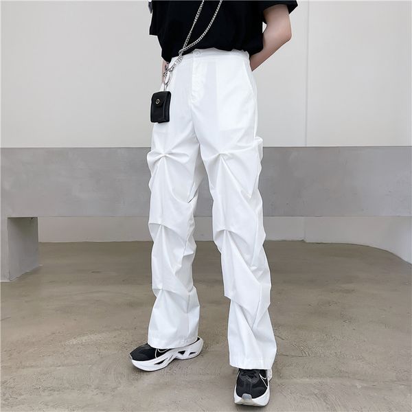 men's pants men niche fold decoration streetwear vintage loose casual straight male japan harajuku korean style trousers man io24, Black
men's pants men niche fold decoration streetwear vintage loose casual straight male japan harajuku korean style trousers man io24, Black