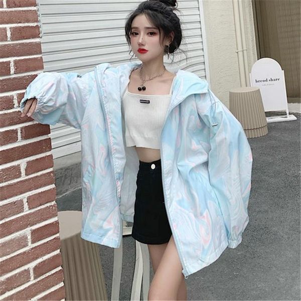 women's jackets 2021 spring summer fashion loose large size zipper hooded long-sleeved thin tie-dye sunscreen jacket female trend h147, Black;brown
women's jackets 2021 spring summer fashion loose large size zipper hooded long-sleeved thin tie-dye sunscreen jacket female trend h147, Black;brown