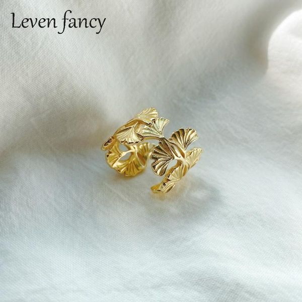 cluster rings europe america korea 925 sterling leaves minimalist ring women's ins celebrity ginkgo leaf open band girls jewelry, Golden;silver
cluster rings europe america korea 925 sterling leaves minimalist ring women's ins celebrity ginkgo leaf open band girls jewelry, Golden;silver