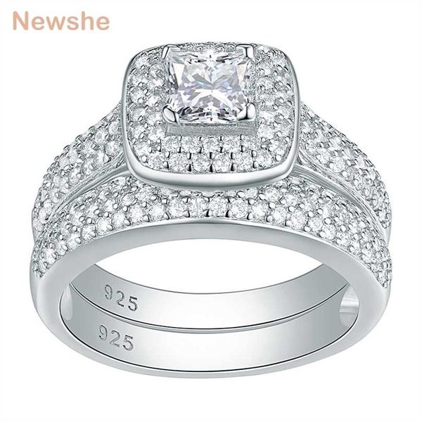 she 2 pcs classic wedding rings for women 925 sterling silver jewelry engagement ring set 2.26 ct princess cut aaaa cz jr4230 211217, Slivery;golden
she 2 pcs classic wedding rings for women 925 sterling silver jewelry engagement ring set 2.26 ct princess cut aaaa cz jr4230 211217, Slivery;golden