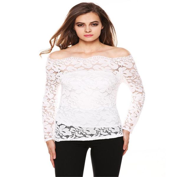 women's blouses & shirts women blouse off the shoulder collar wave lace bottoming shirt long sleeve mujer de moda floral elegant, White
women's blouses & shirts women blouse off the shoulder collar wave lace bottoming shirt long sleeve mujer de moda floral elegant, White